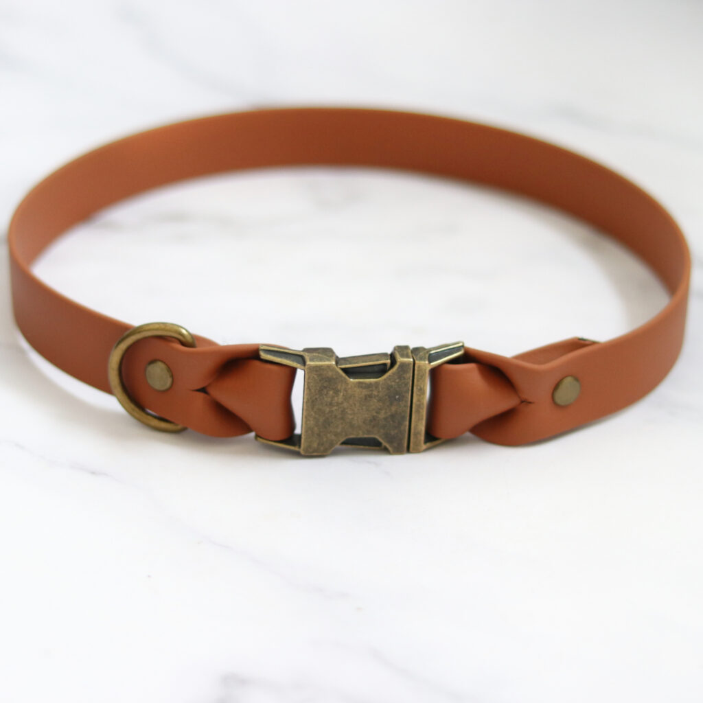 Biothane halsband jade cognac