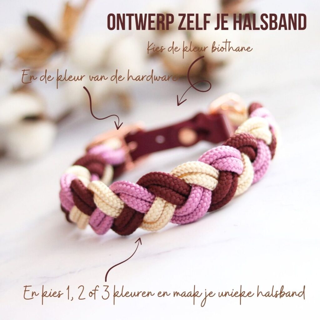 gevlochten halsband handgemaakt