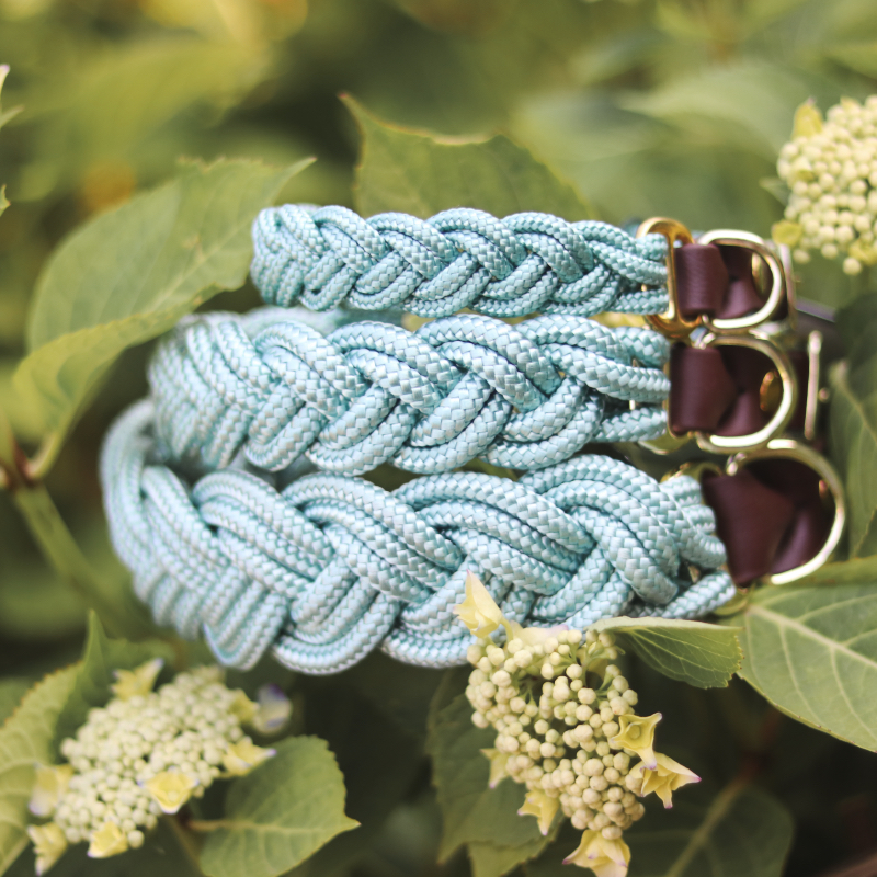 Gevlochten halsband met biothane