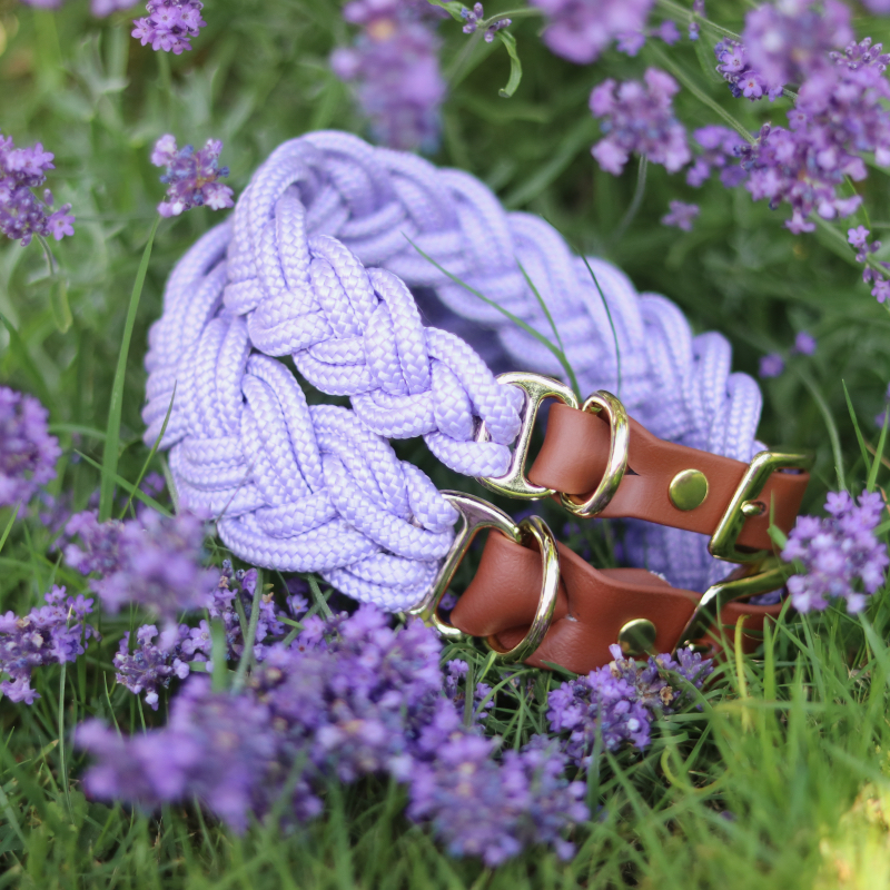 Gevlochten halsband met biothane