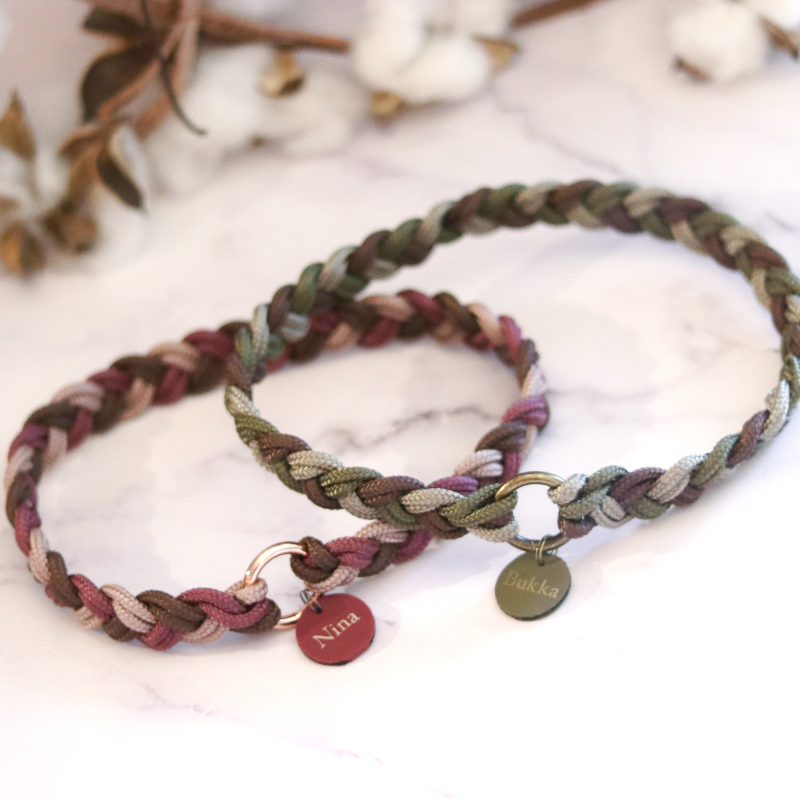 ID halsband gevlochten voor honden